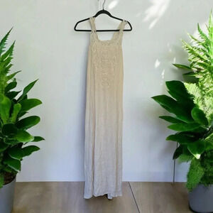 Pink Blush NWT Cream Boho Color Elopement/ Casual Wedding Maxi Dress size Small